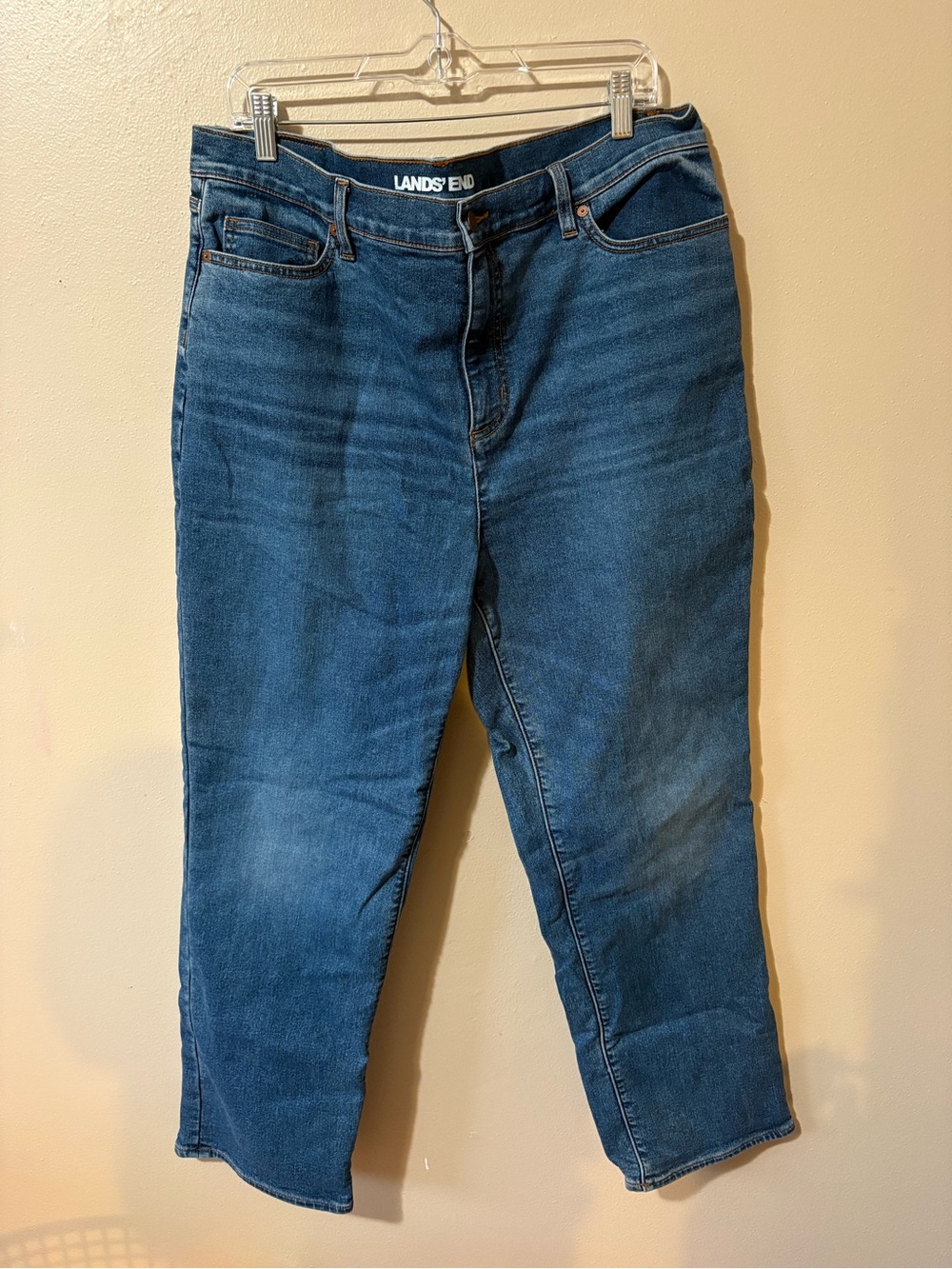 Lands' End Flannel Lined Straight Leg Jeans Womens size 18